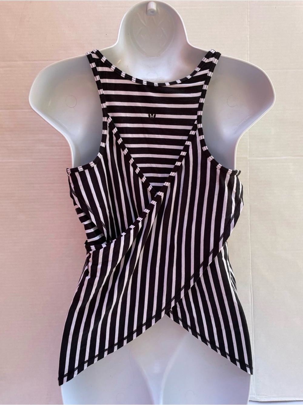lululemon athletica Black and White Striped Tank Top
